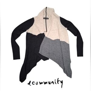 Community By Aritza 100% Merino Wool Colourblock Cardigan GUC Size S